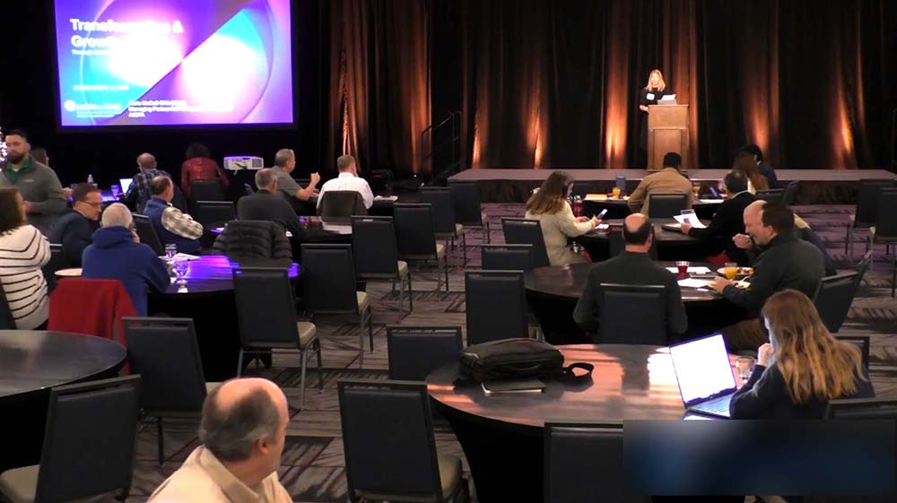 Screen capture from a remote webcast production at a conference