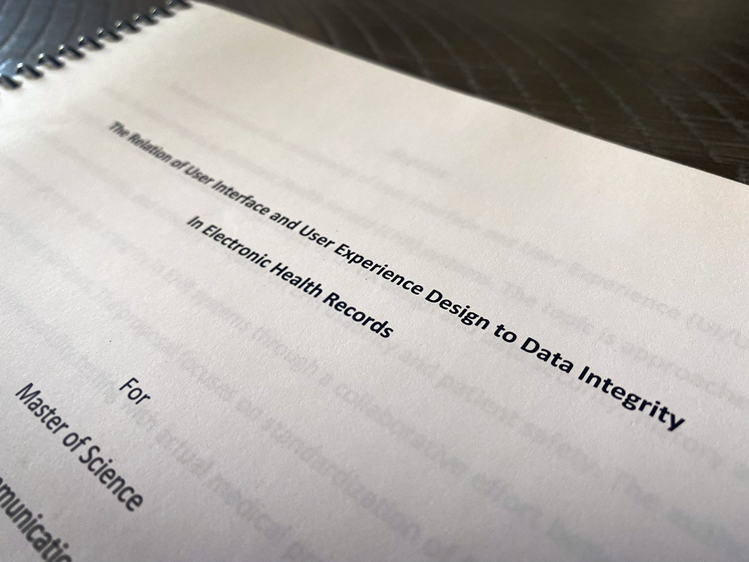 Cover of printed research paper